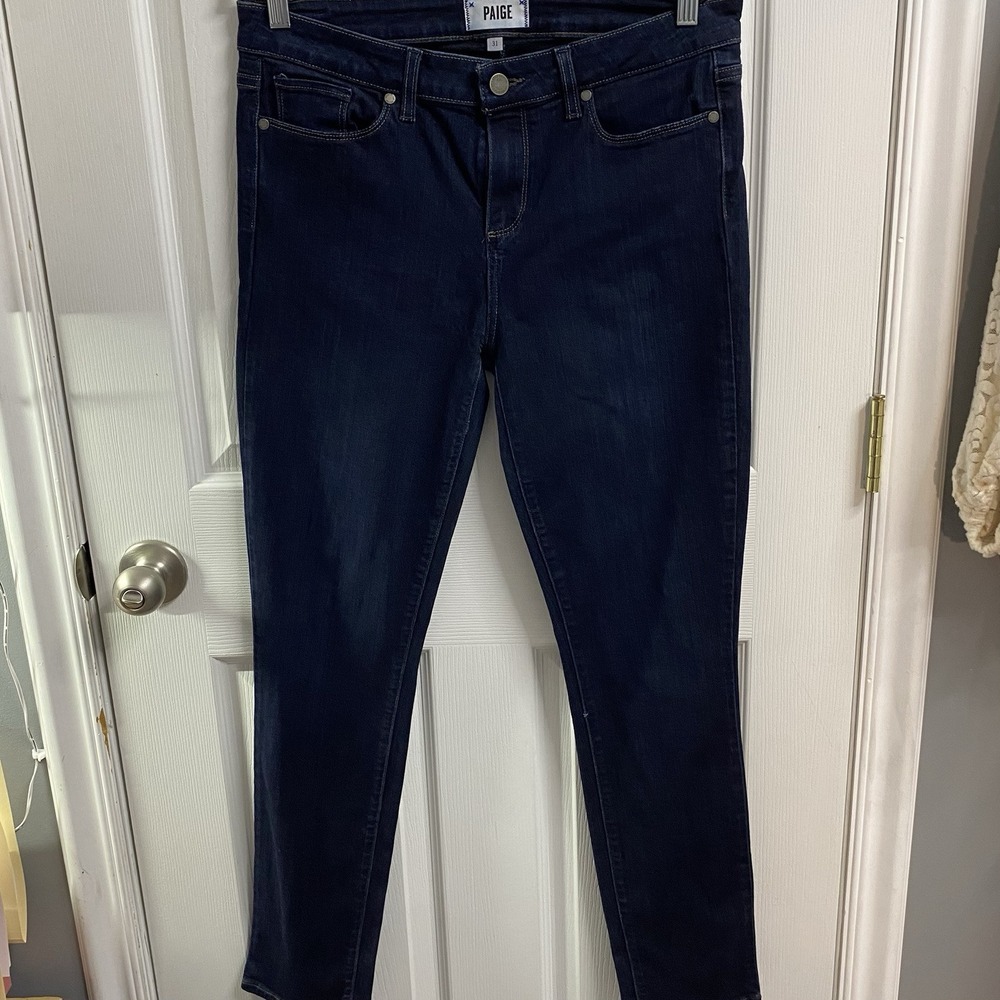 Paige Women's Jeans Size 31 Blue Denim Skyline Skinny Cotton Blend